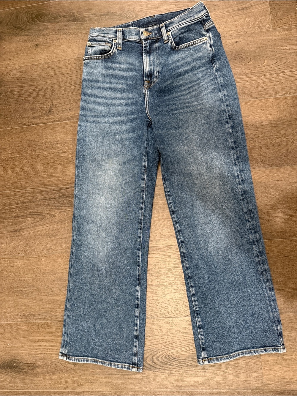 Splendid Wide-Leg High-Rise Jeans in Medium Blue